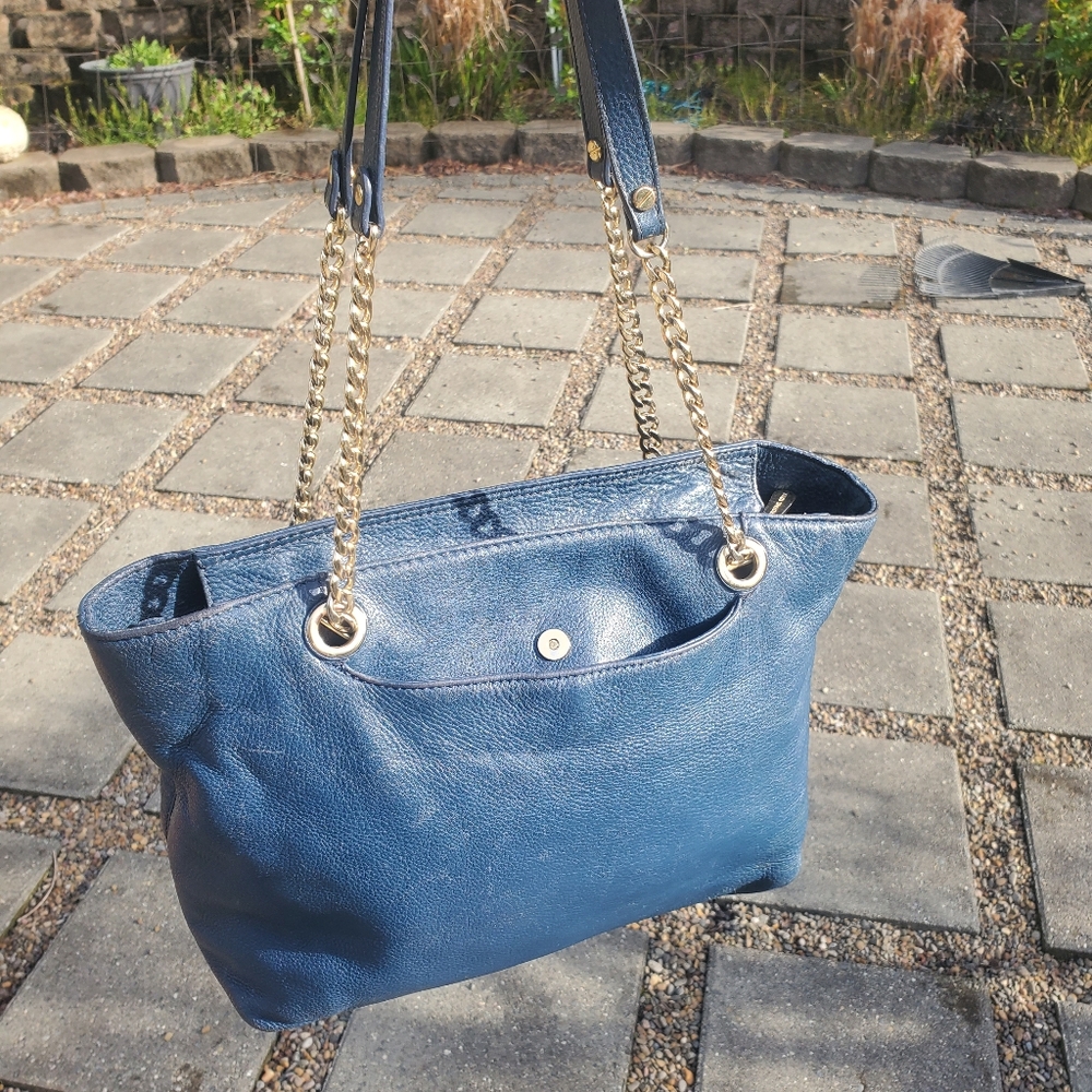 Michael Kors blue leather chain strap shoulder bag - Picture 5 of 12